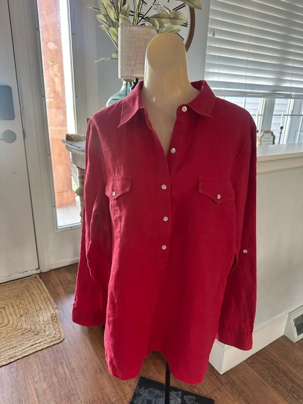 Talbots Linen Button Up Shirt - Picture 1 of 10